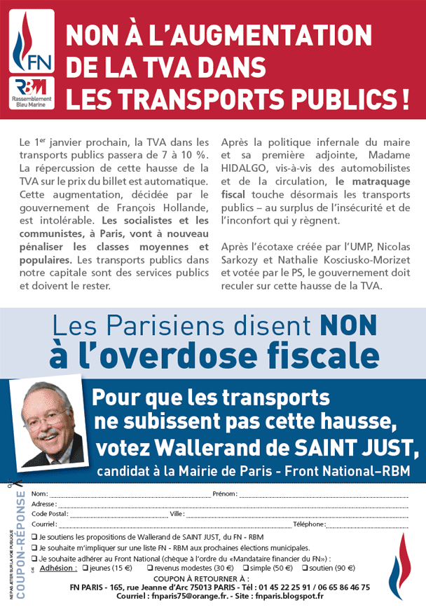 Télécharger le tract TVA TRANSPORT