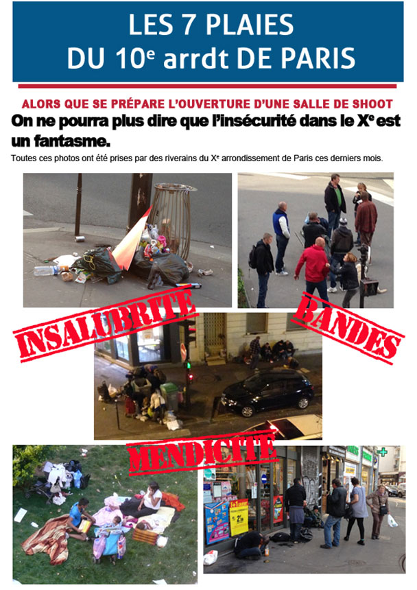 Les 7 plaies du 10e arrondissement de Paris, un nouveau tract de la fédération FN de la capitale 1/2