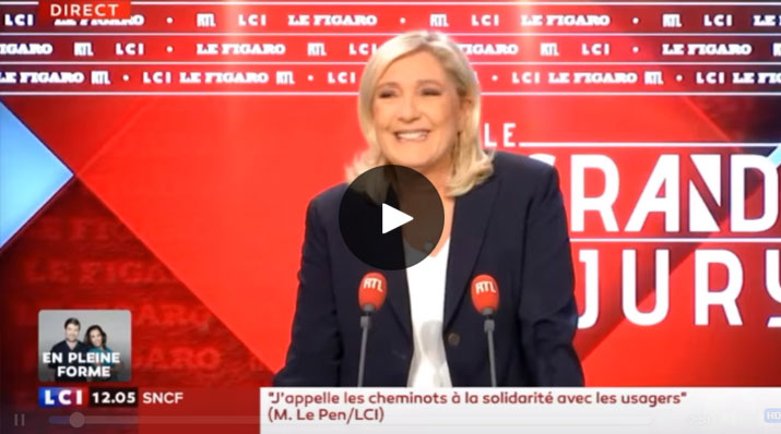 Marine Le Pen invitée du Grand Jury RTL - Le Figaro - LCI